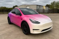 Gradient Color Wrap for Tesla Model Y in San Antonio by MC Wraps
