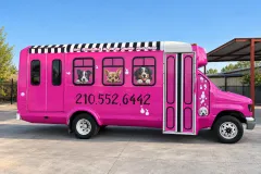 Magenta Bus Wrap in San Antonio by MC Wraps