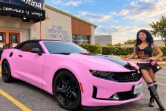 Pink Camaro Wrap in San Antonio by MC Wraps