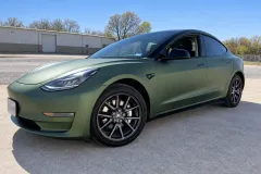 Olive Tesla Wrap in San Antonio by MC Wraps
