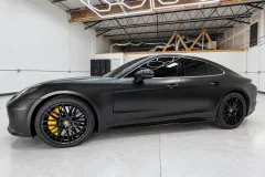 Satin Charcoal Panamera Porsche in San Antonio by MC Wraps