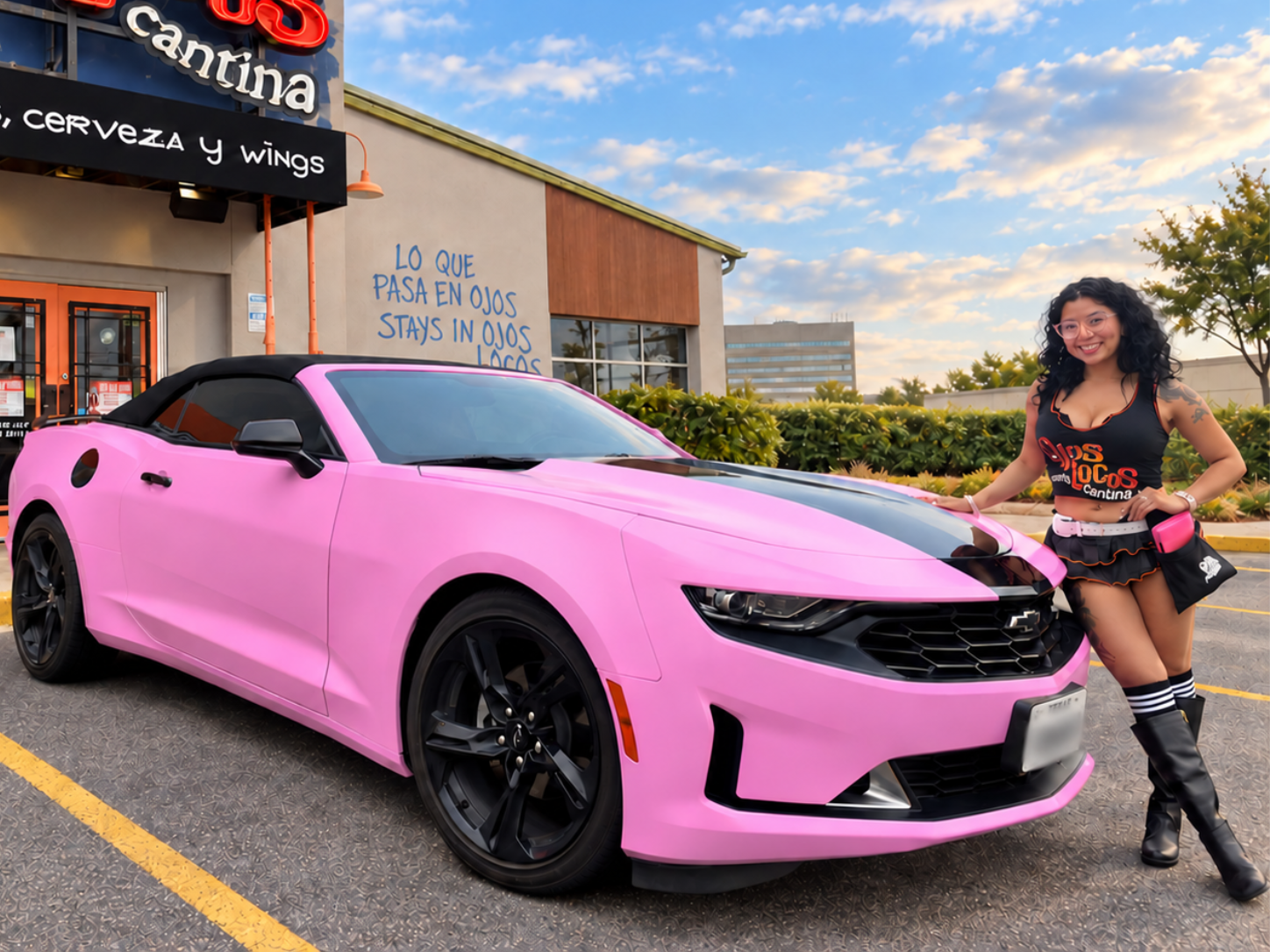 Pink Camaro Wrap in San Antonio by MC Wraps